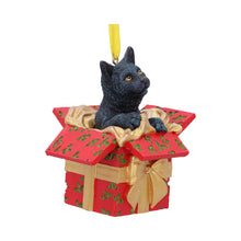 Load image into Gallery viewer, Present Cat Hanging Ornament by Lisa Parker 9cm