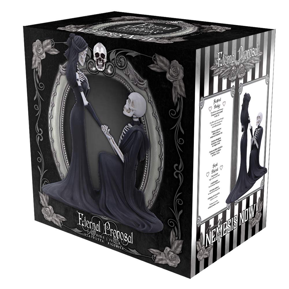 Gothic-themed packaging with skeletons and decorative for Eternal Proposal Figurine