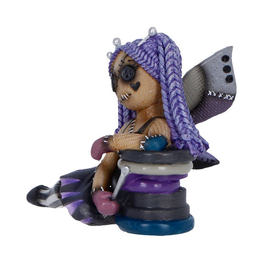 Side view of Stitchlings Violette Hexpin ornament