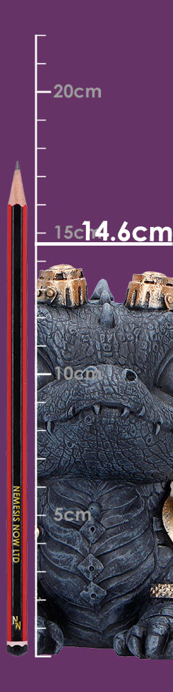 Steampunk dragon figurine showing full size detail