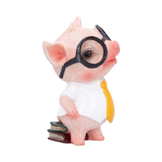 Quirky pig figurine with glasses and yellow tie detail