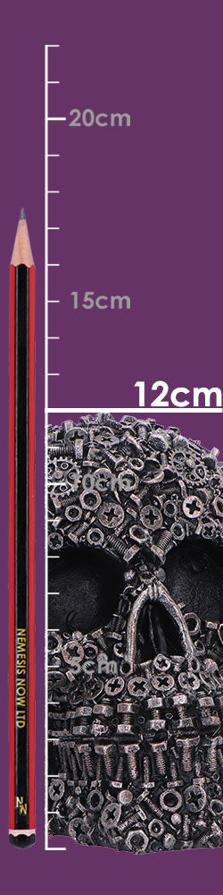 Full size display view of industrial skull ornament