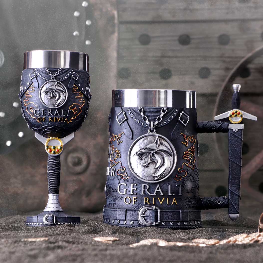Hand-painted The Witcher collectible goblet display