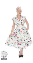 Load image into Gallery viewer, Hearts & Roses White Blossom Tea Dress