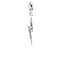 Load image into Gallery viewer, Harry Potter Sterling Silver Lightning Bolt Slider Charm With Crystal Elements