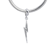 Load image into Gallery viewer, Harry Potter Sterling Silver Lightning Bolt Slider Charm With Crystal Elements