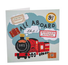 Load image into Gallery viewer, &quot;ALL ABOARD THE HOGWARTS EXPRESS&quot; Harry Potter Crystal Art Card
