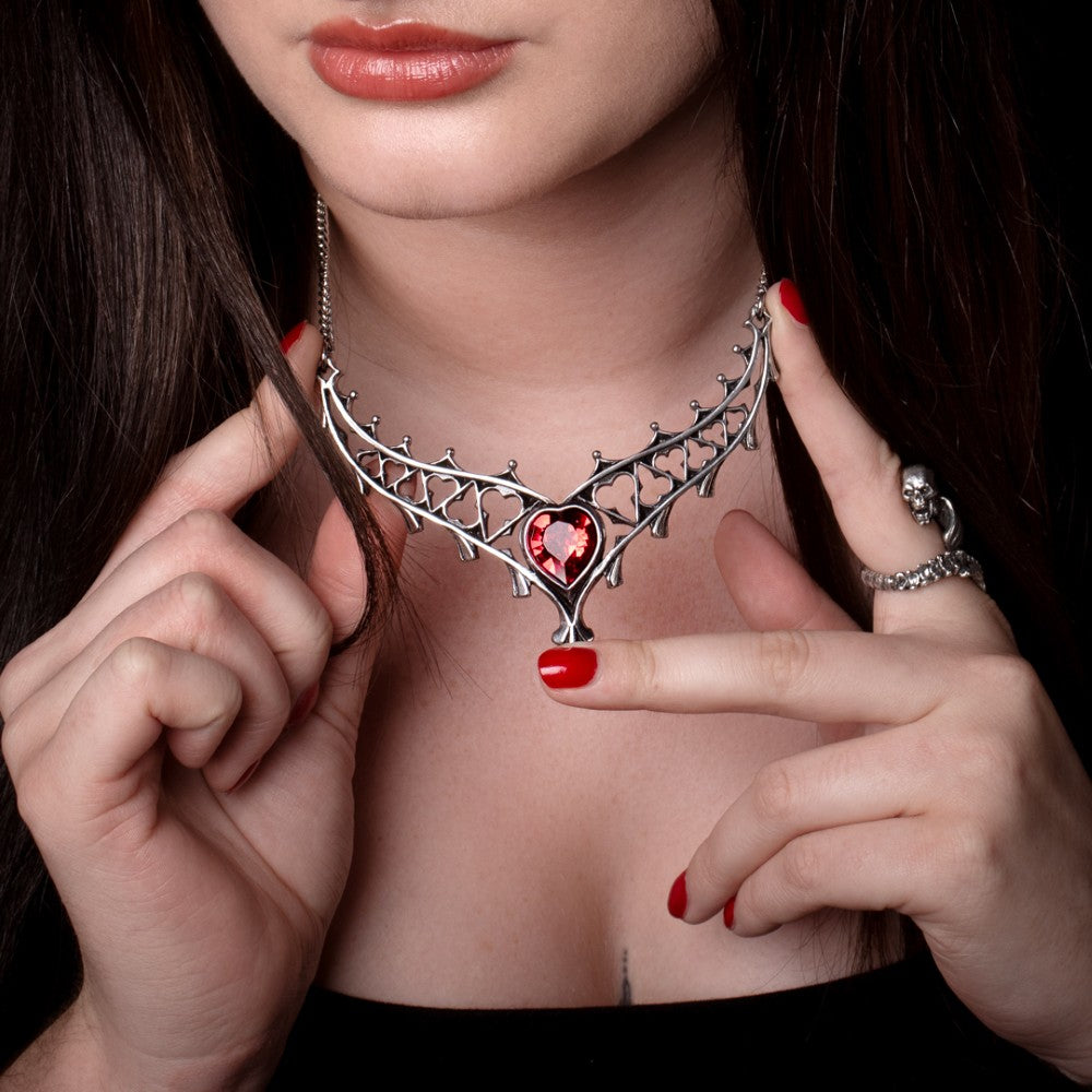 Elizabethan necklace worn as gothic fashion accessory