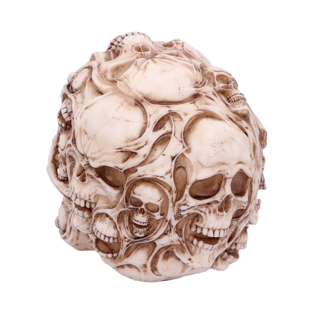 Rear view of the Skull of Skulls hand-painted Skull of Skulls resin gothic sculpture