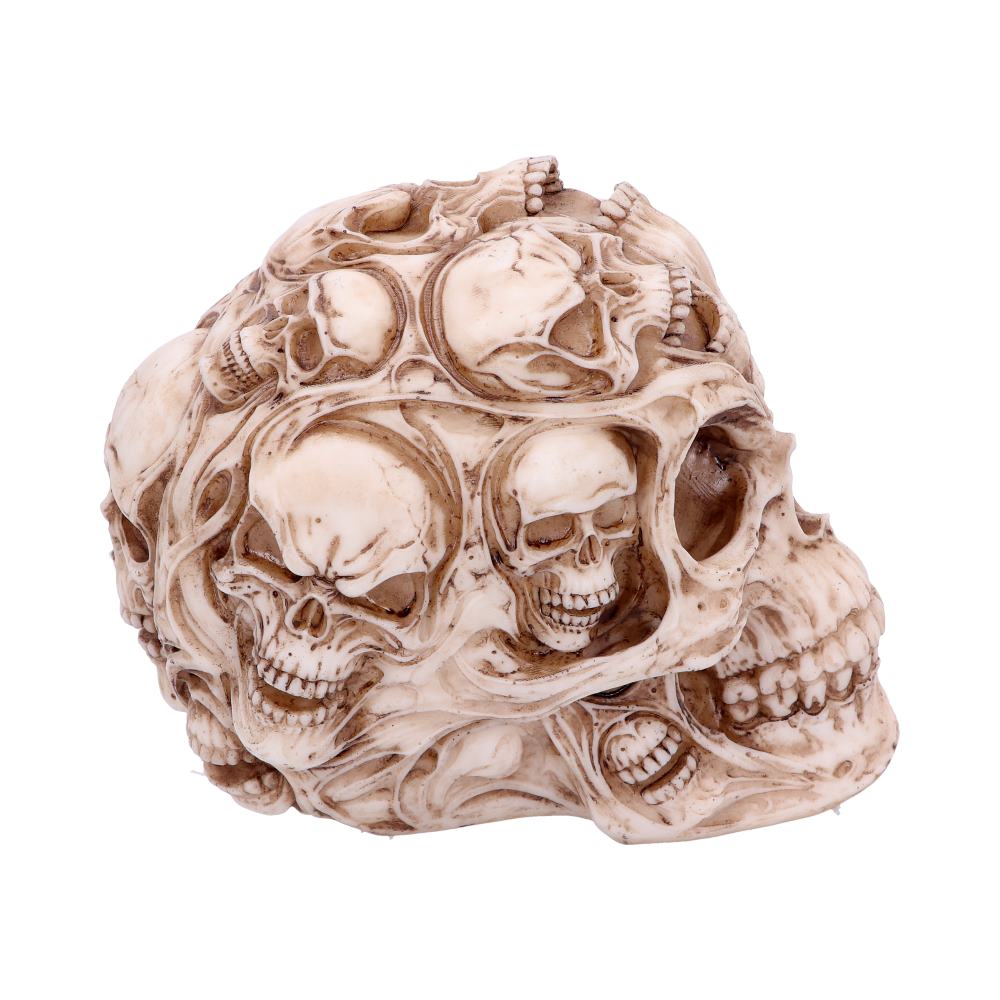 Skull of Skulls gothic sculpture featuring screaming miniature skull faces covering the main skull