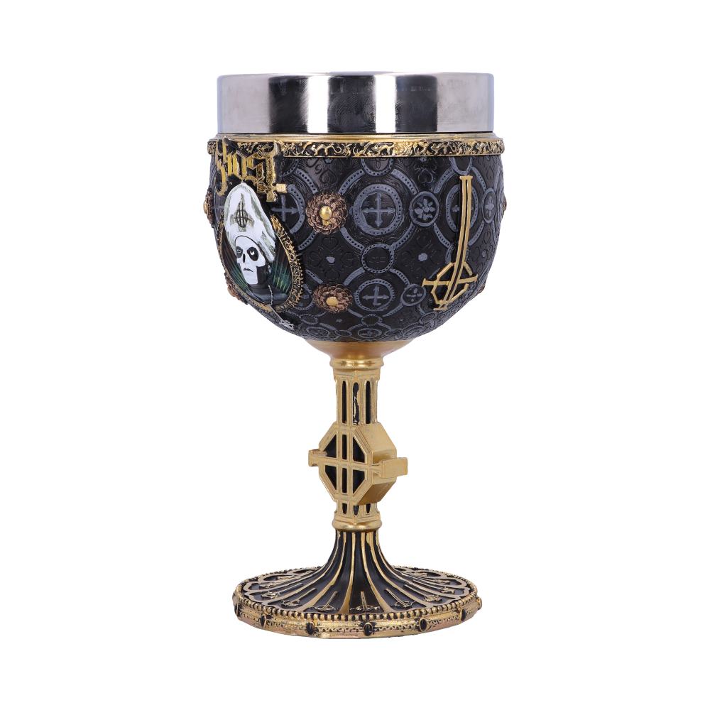Side view of hand painted Ghost Gold Meliora Chalice