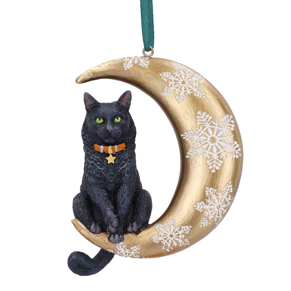 Moon Cat Hanging Ornament by Lisa Parker 9cm