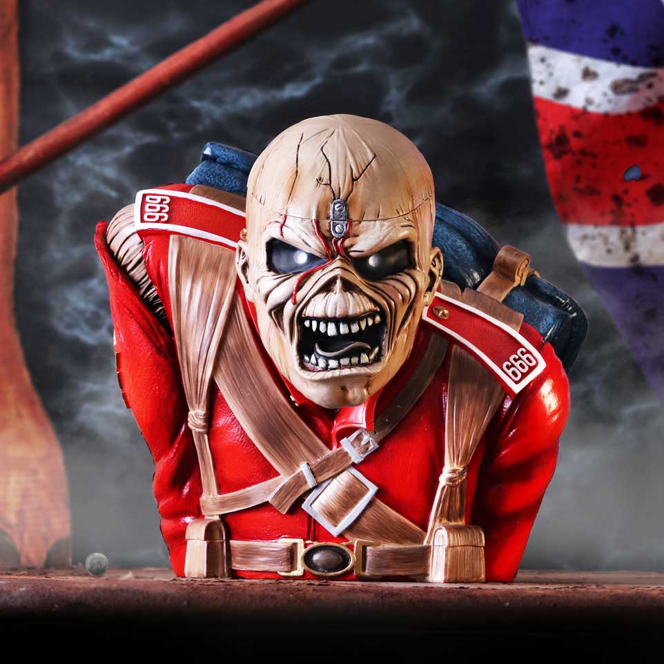 Official Iron Maiden The Trooper memorabilia Bust Box 26.5cm on display