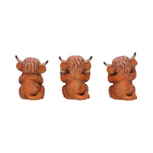 Load image into Gallery viewer, Three Wise Highland Cows 9.6cm
