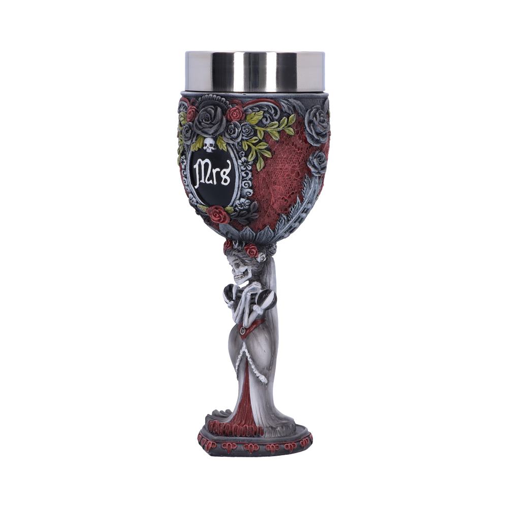 Side view of Gothic wedding gift Mrs Goblet