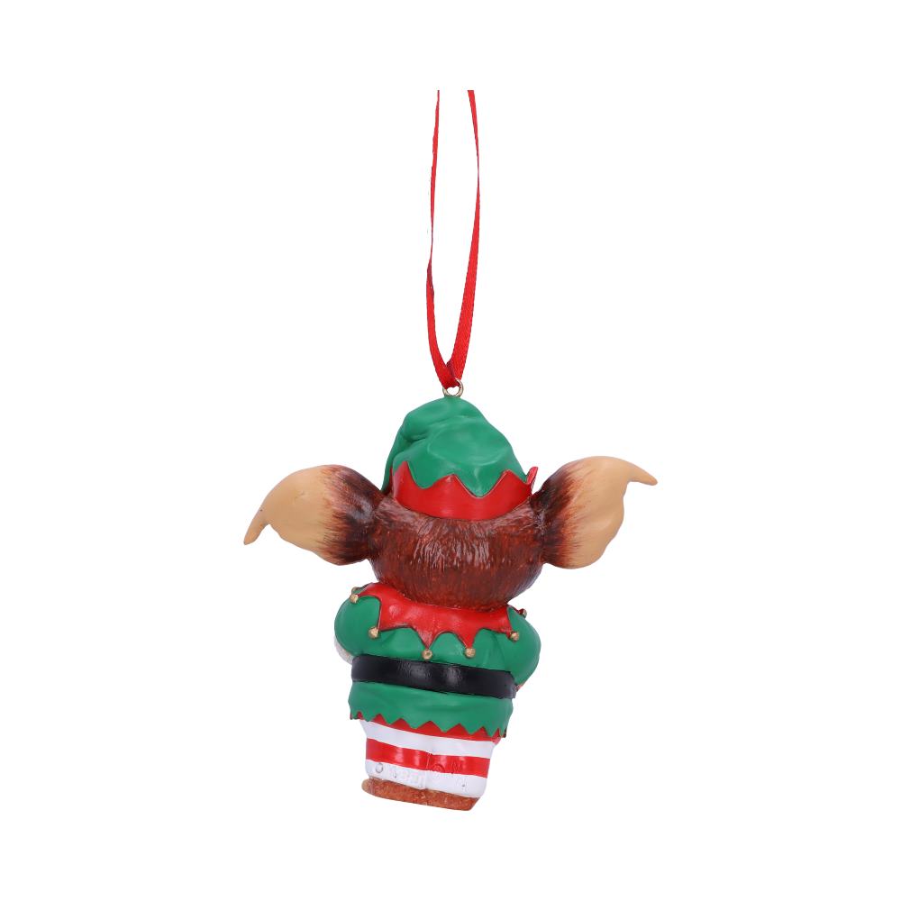 Back view of the Gremlins™ Gizmo™ Elf Hanging Ornament showing festive costume detailing and hand-painted finish