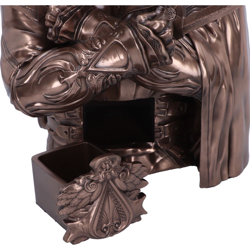 Hidden storage compartment inside Ezio Bust Box