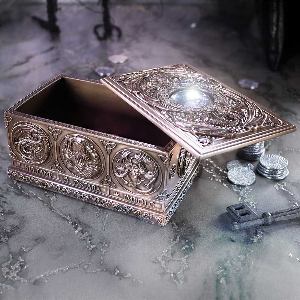 Dragons of the Sabbats Tarot Box Bronze 14.5cm