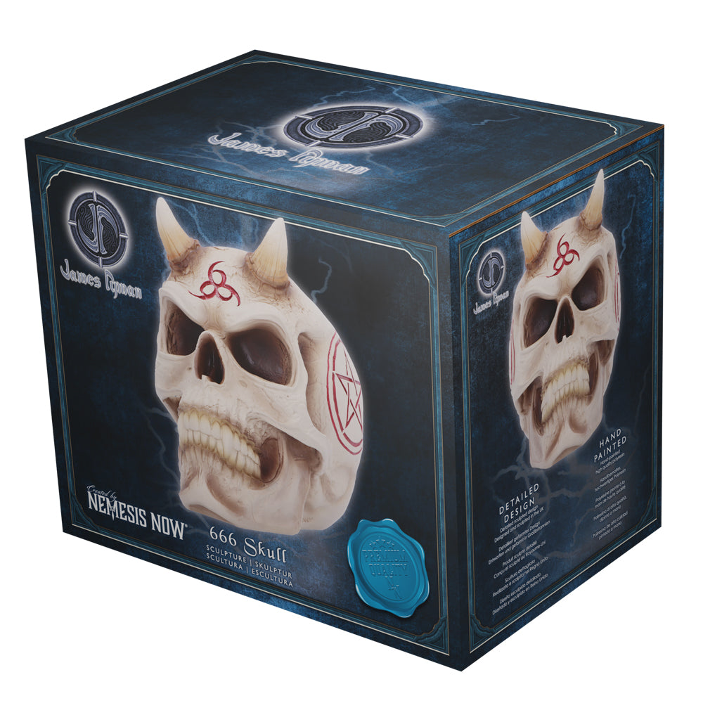 666 Skull by James Ryman 20cm