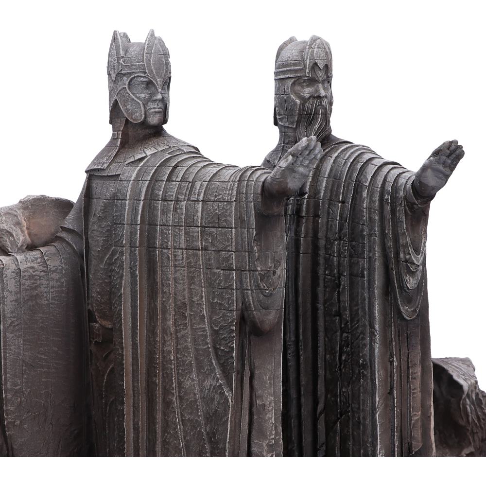 Detailed warrior king sculpture on Argonath bookends