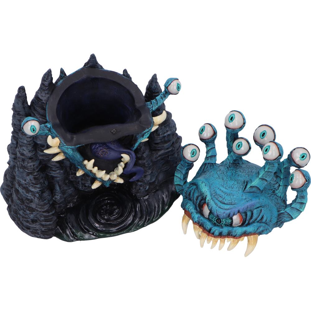 Open D&D Beholder dice box showing hidden compartment