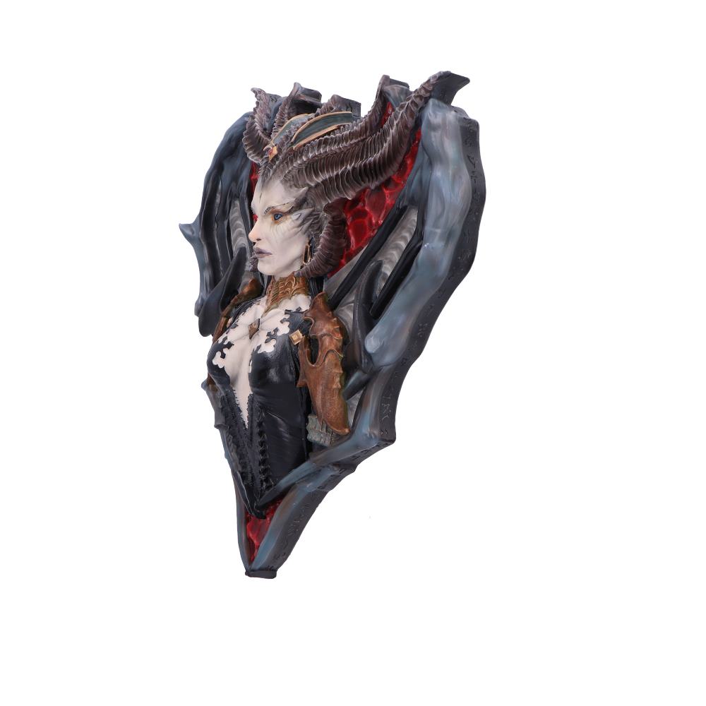 Side angle of Diablo IV Lilith wall plaque