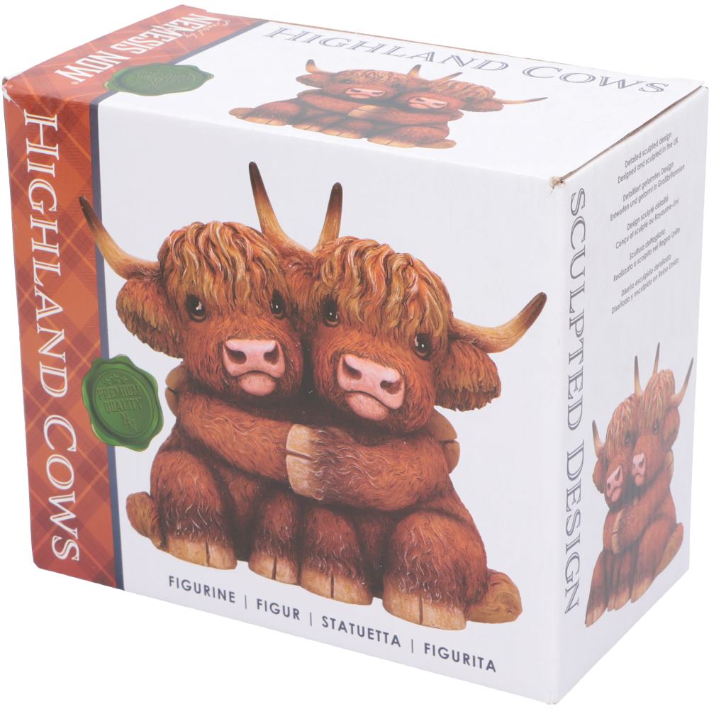 Highland Hug 14.5cm Highland Cow figurine protected with cushioning for safe delivery
