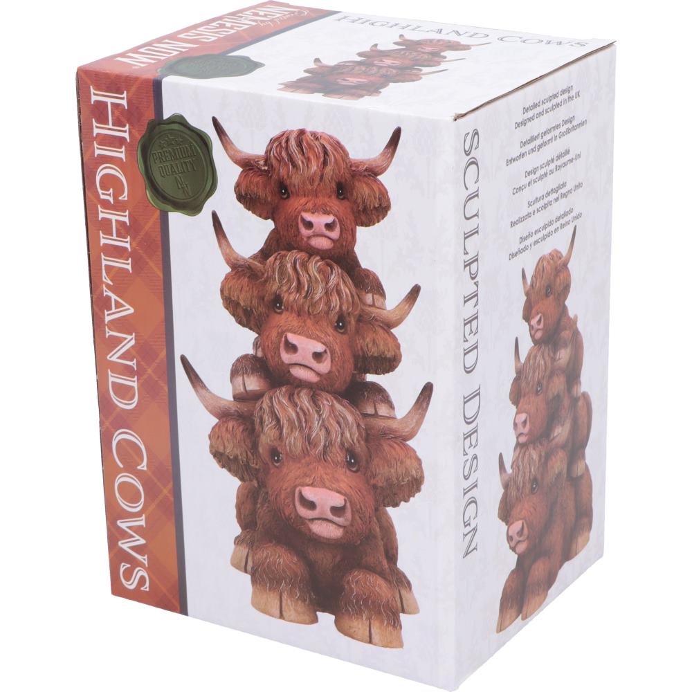 Highland Totem 17.5cm Highland cow figurine in protective packaging