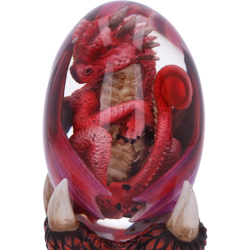 Red dragon in crystal egg