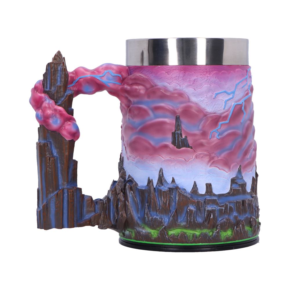 Back view of the Metallica Creeping Death Tankard showing the sculpted Angel of Death artwork and hand-painted resin finish