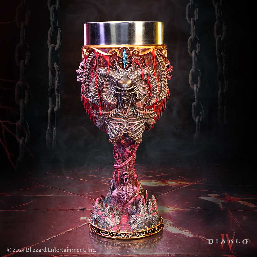 Diablo® IV Mephisto Goblet showing demonic visage detail