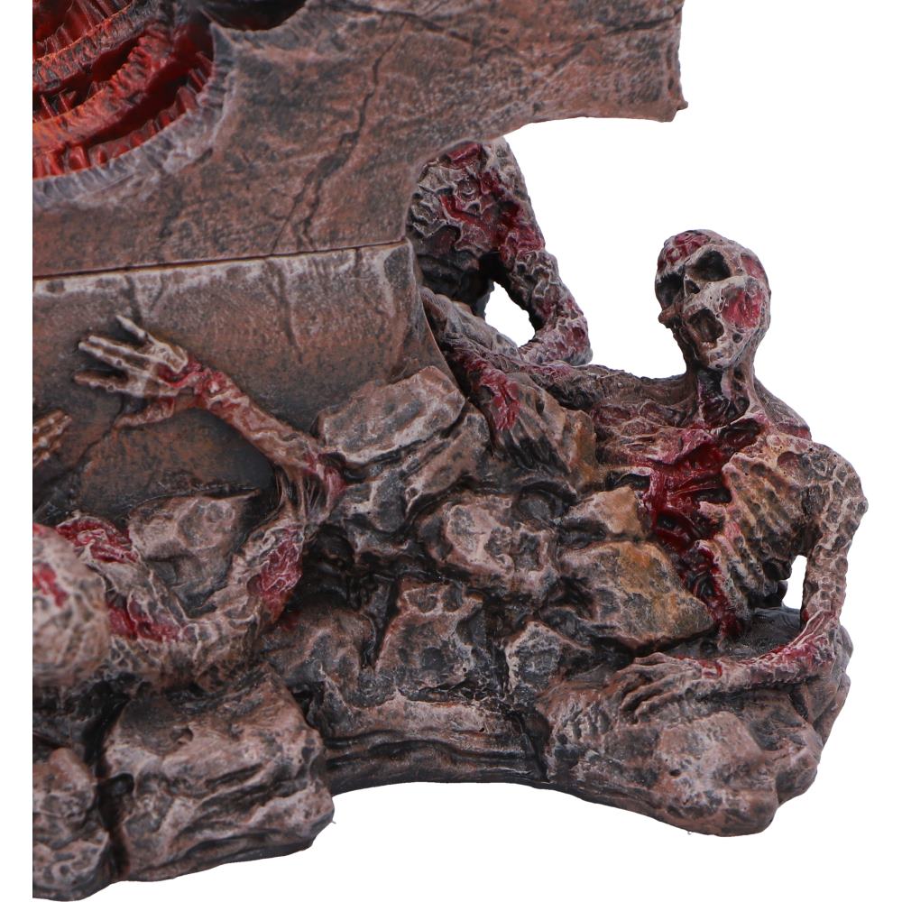 Close-up of infernal sculpted chest detailing