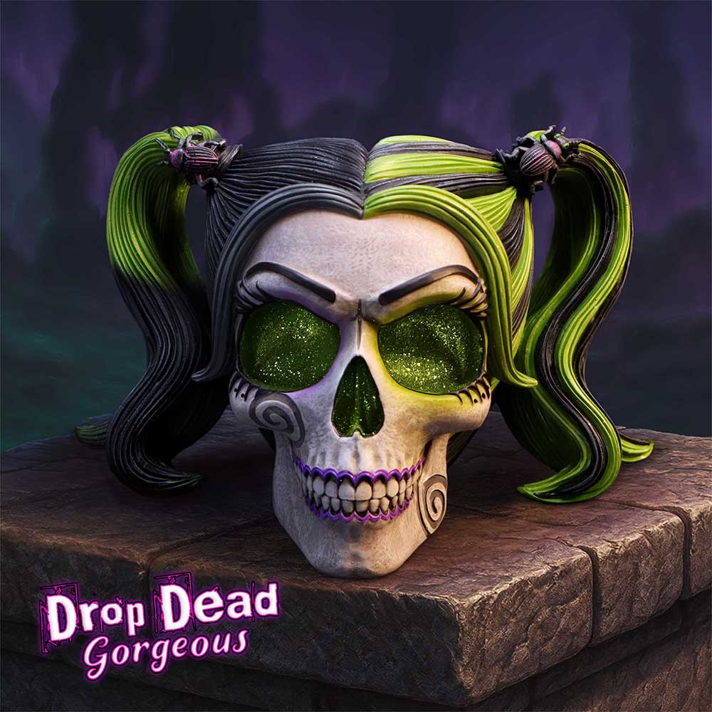 Gothic skull decor with beetle detailing