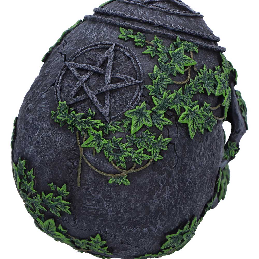 Weathered pentagram skull collectible ornament