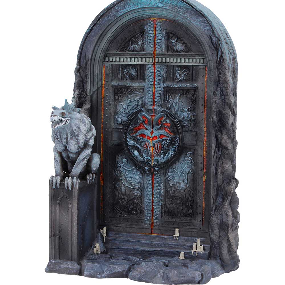 Close-up of Hell’s Gate and infernal symbol detail