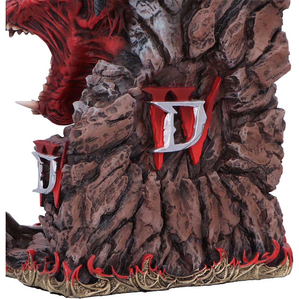 Rocky flame base detail on Diablo IV bookend