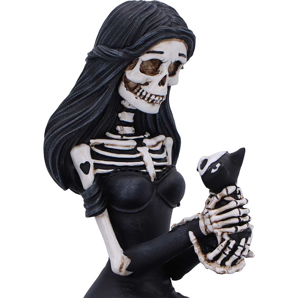 Close-up of Eternal Affection skeletal figurine hand-painted details