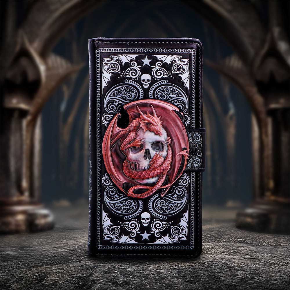 Anne Stokes Skull Embrace embossed purse