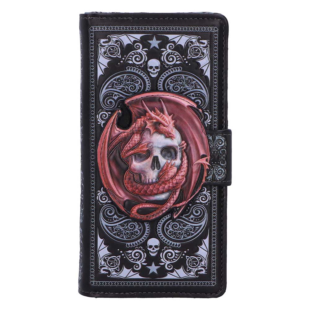Anne Stokes Skull Embrace embossed purse