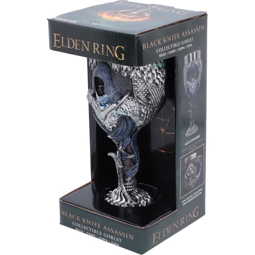 Elden Ring Black Knife Assassin goblet in display box