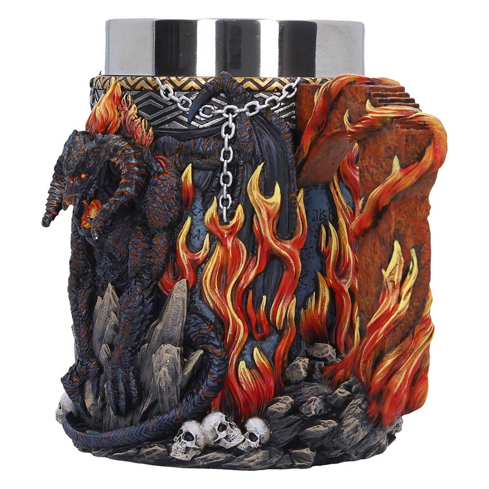 Balrog tankard front view with detailed 3D design