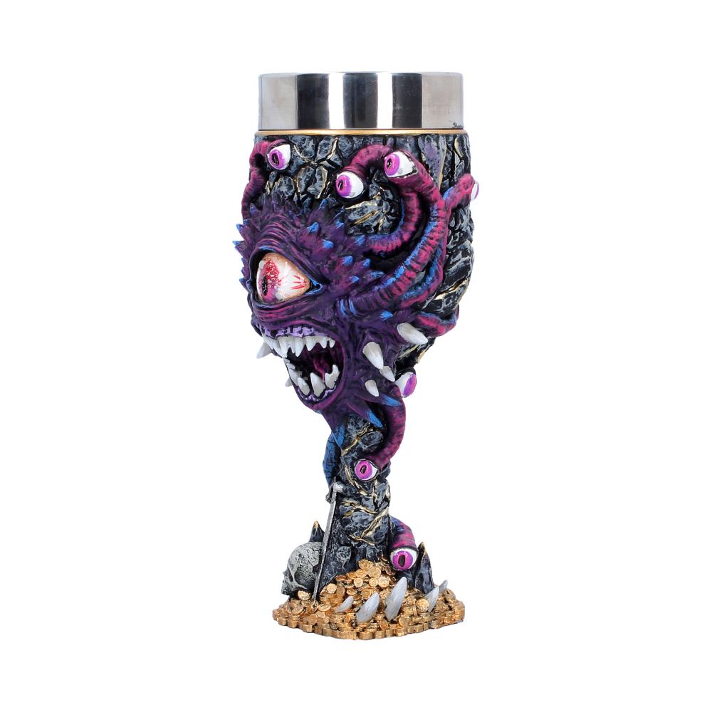 Fantasy goblet side view showing Beholder design