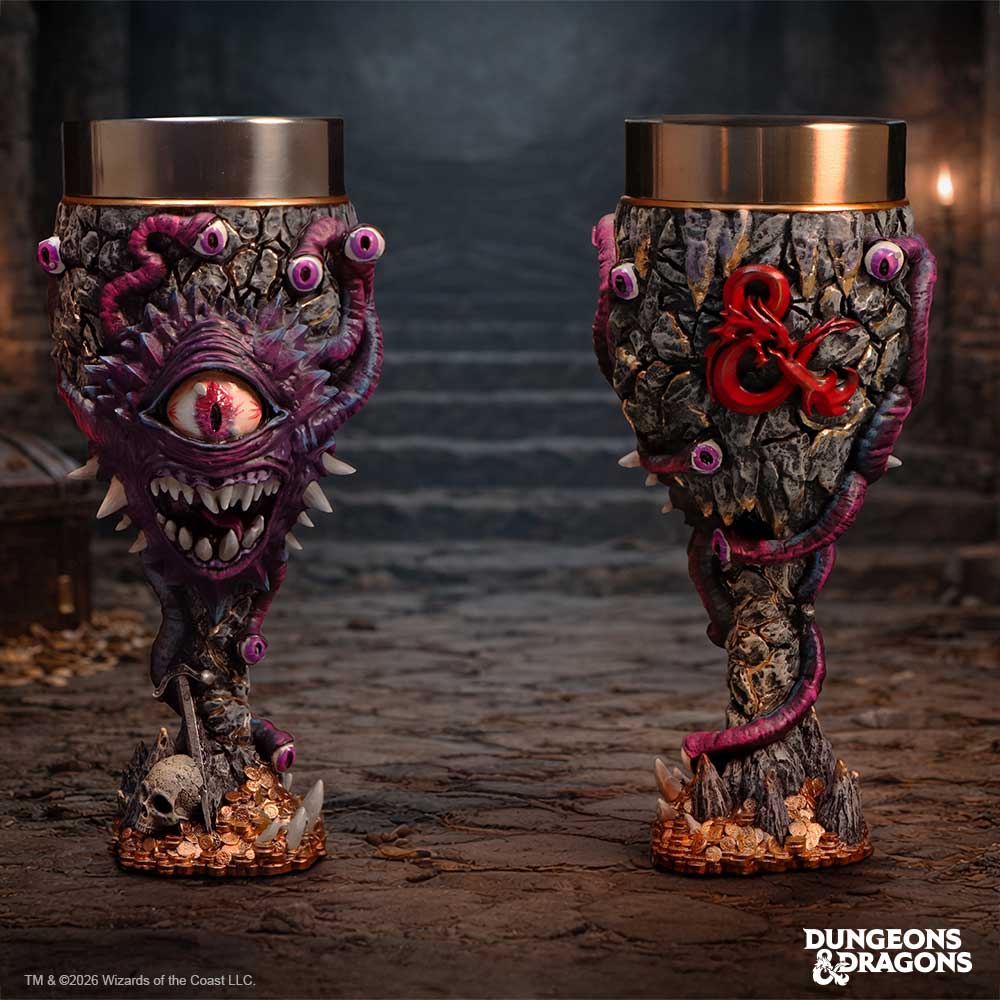 Font and ack view o Hand-painted Dungeons & Dragons fantasy goblet