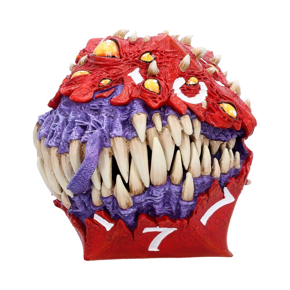 Side view of D20 Mimic Box fantasy collectible