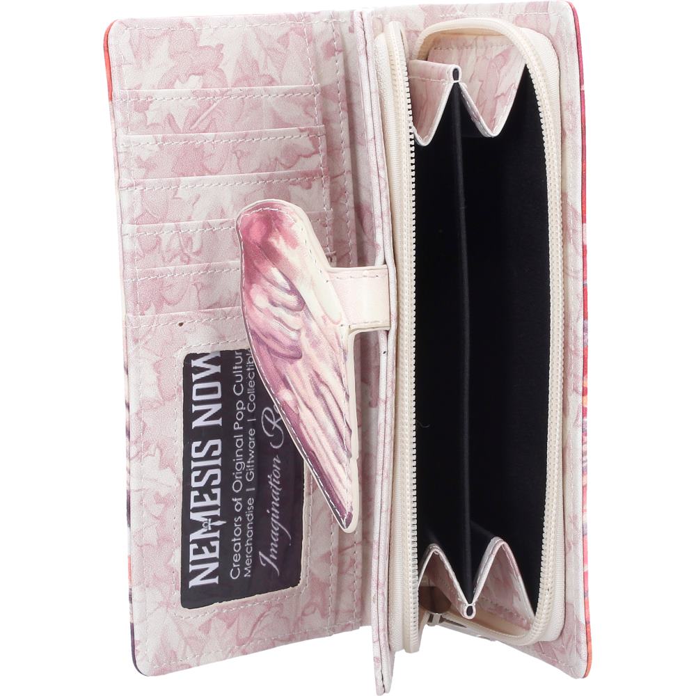 Multiple compartments for coins cash and cards in robin purse