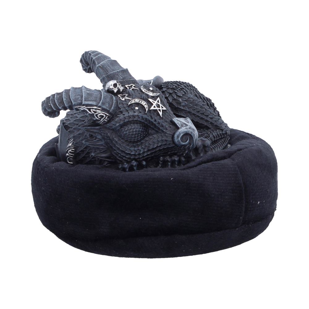 Sleeping Lucifly dragon figurine with silver detail