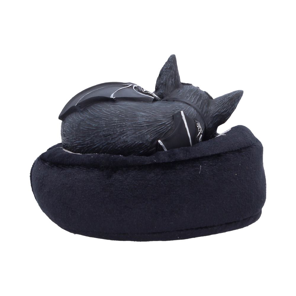 Back view of Malpuss Dreams figurine showing bat wings detail