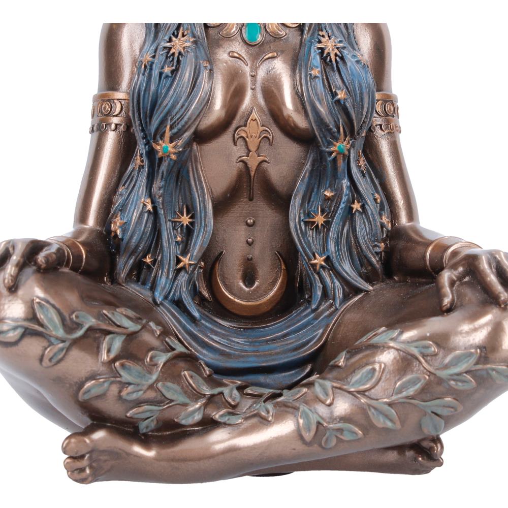 Dark blue hair detail on Celestial Goddess figurine