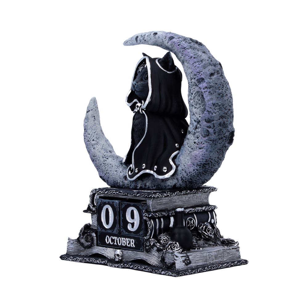 Gothic perpetual calendar side view showing spell book base