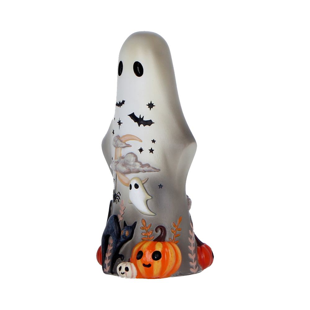 Side view of Boo-Who? Mortimer 13.5cm ghost figurine
